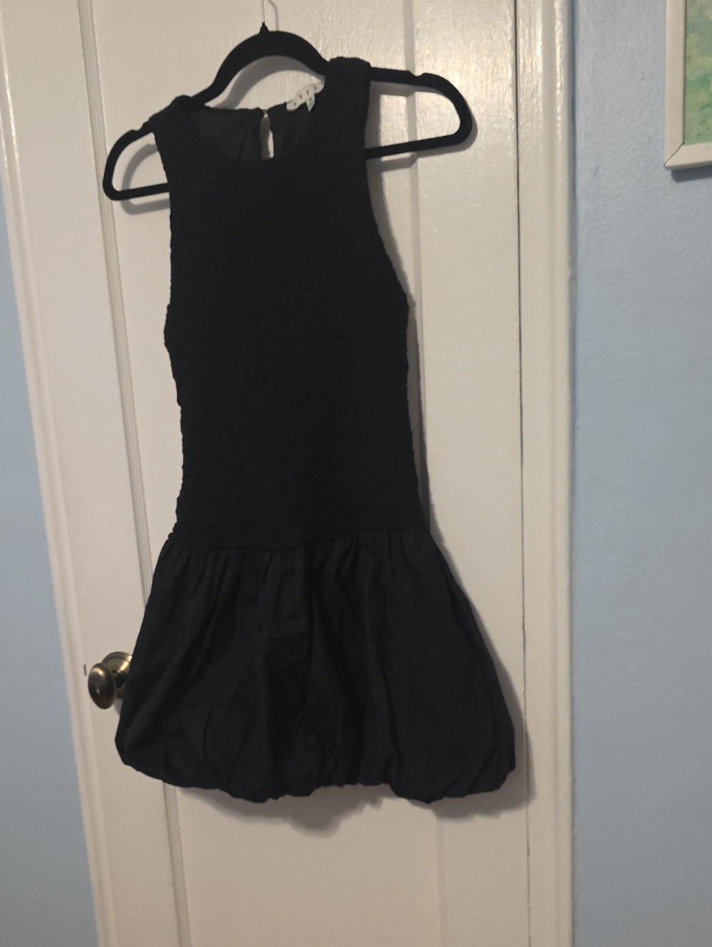HYFVE Black Sleeveless Bubble-Hem Party Dress